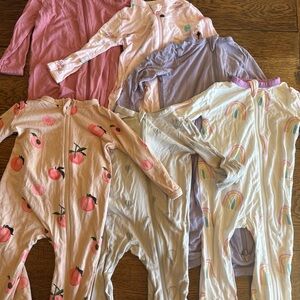 Kyte BABY Kids One Pieces Bodysuits - Pink, Purple, Cream